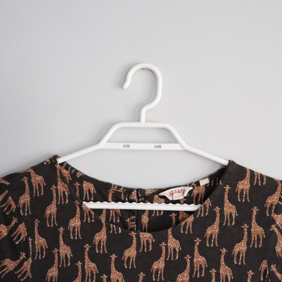 Fat Face Womens Brown Sz 6 Simone Animal Print Jersey Giraffe A-Line Midi Dress - Picture 4 of 11